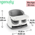Baby Base 2-In-1 Booster Feeding and Floor Seat with Self-Storing Tray - Slate