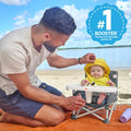 Pop 'N Sit Portable Booster, Indoor/Outdoor Use, Floor Seat with Feeding Tray, Grey, 6 Mos - 3 Yrs