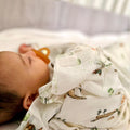 Muslin Swaddle Blankets Unisex, Baby Swaddling Wrap Nursery Neutral Receiving Blanket for Boys & Girls, 70% Viscose from Bamboo and 30% Cotton, Large 47 X 47 Inches Mallard Duck/Olive Green