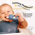 Baby Fruit Feeder 2Pk, Silicone Baby Food Feeder (Slate)