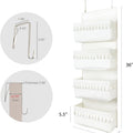 over the Door Organizer 4 Pockets Hanging behind Door Storage, White