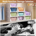 4 Pack Stackable Closet Organizers and Storage, Foldable Storage Basket