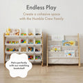 Supersized Toy Storage Organizer with 16 Removable Bins, Natural/White – Large Toy Storage for Toddlers Ideal for Kids' Rooms, Playrooms, and Nurseries - Modern Toy Bins for Kids