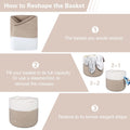 Large Woven Basket 15.8X13.8In, Cotton Rope Baskets Living Room, Laundry Basket, Toy Bin, Decorative round Baskets Storage Organization for Blanket Throw Decor - White Brown