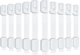 10 Pack Baby Proof Cabinet Locks, Child Safety Drawer Locks with 6 Extra 3M Adhesives, Childproof Cabinet Strap Locks for Drawers, Cupboards, Refrigerators, Adjustable No Drilling