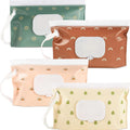 4 Pack Portable Refillable Baby Wipes Dispenser, Boho Style Rectangular EVA Wipes Case, Multicolor