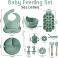 ™ Baby Weaning Set – 15 Pcs Silicone Baby Feeding Set with Suction Plate, Bowl, Bib, Sippy Cup, Fruit Feeder & Freezer Tray – Baby Plates and Bowls Set for 3M+ | Bpa-Free Baby Dishes & Utensils