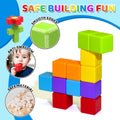 Magnetic Building Blocks, 1.65 Inch Large Magnetic Stacking Cubes for Toddlers, Sensory & Montessori Toys for Boys & Girls 1 2 3 Years Old (12 PCS)