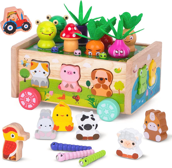 Montessori Wooden Toddler Toys for 1 2 3 Years Old Boys Girls
