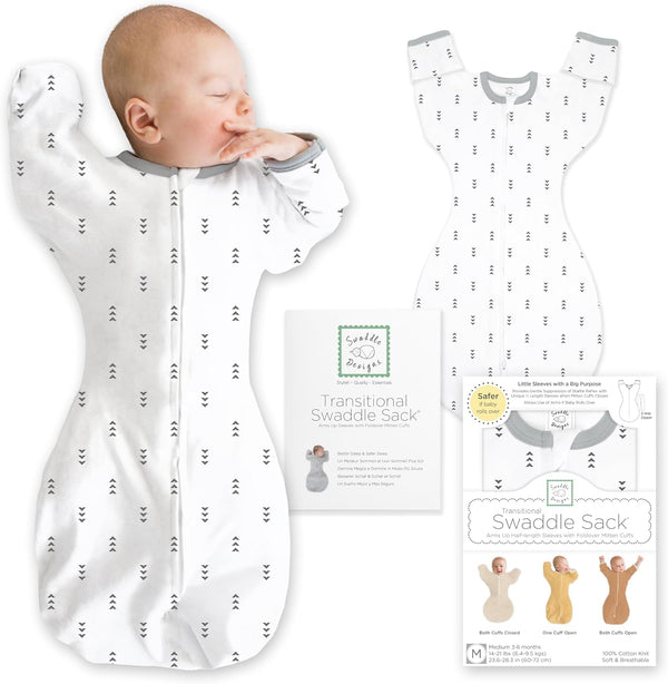 Transitional Swaddle Sack, Cotton, Tiny Arrows, 3-6Mo