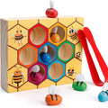Toddler Fine Motor Skill Toy, Clamp Bee to Hive Matching Game