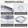 Collapsible Baby Bottles Wash Basin, Foldable Wash Tub with Drain Plug for Infant Essentials, Bottles, Breast Pump, Kitchen, Camping, and Travel Use