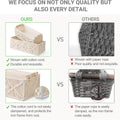 2Pc Macrame Storage Basket, Boho Decor Toilet Paper Holder, Ivory