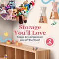 Large Stuffed Animal Hammock | Corner Hanging Organizer, Stuffed Animal Storage | Easy to Hang Plushie Net W/Included Anchors & Hooks | Cute Room & Bedroom Decor (Black, 2 Pack)