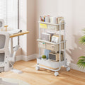 Baby Diaper Caddy Organizer Cart - 3 Tier Rolling Storage Cart with Wheels, Baby Essentials for Nursery Storage, Detachable Dividers - for Crib, Bedroom, Art & Craft Organizer