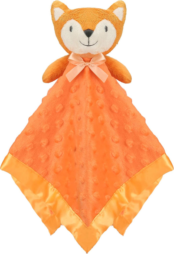 Fox Lovey for Baby Orange Soft Security Blanket Unisex Lovie Gift for Newborn Toddler 16 Inch