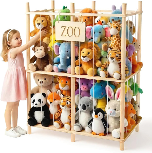 30" Extra Wide Large Stuffed Animal Storage Toy Display Organizer