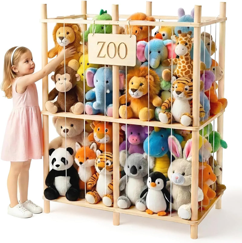 30" Extra Wide Large Stuffed Animal Storage Toy Display Organizer