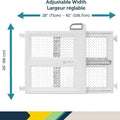 Lift, Lock and Swing Gate - Pressure or Hardware Installed, Fits Spaces between 28" and 42" Wide, 28" Tall, White