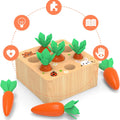 Montessori Carrot Harvest Game Wooden Toys for 1 2 3 Year Old Toddler Gifts