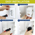 Baby Safety Outlet Cover BOX [Patent Pending] Double Lock for Much Better Toddler Proofing, Easier Operation, Simple 3 Step Install with Included Screws. Provides Extra Space inside for Plugs,Adapters