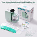 5-In-1 Baby Food Maker with Stainless Steel Steam Basket, Green
