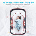 Baby Portable Travel Pod with Mosquito Net and Sunshade Canopy,Easy to Fold and Lightweight,Deep Grey