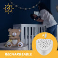 Rechargeable Sleep Soother Heartbeat Dreamy Bear, Baby Cry Sensor Lullabies & White Noise Machine, Nursery Decor Night Light Projector, Toddler Crib Sleeping Aid Baby Shower Gifts Teddy