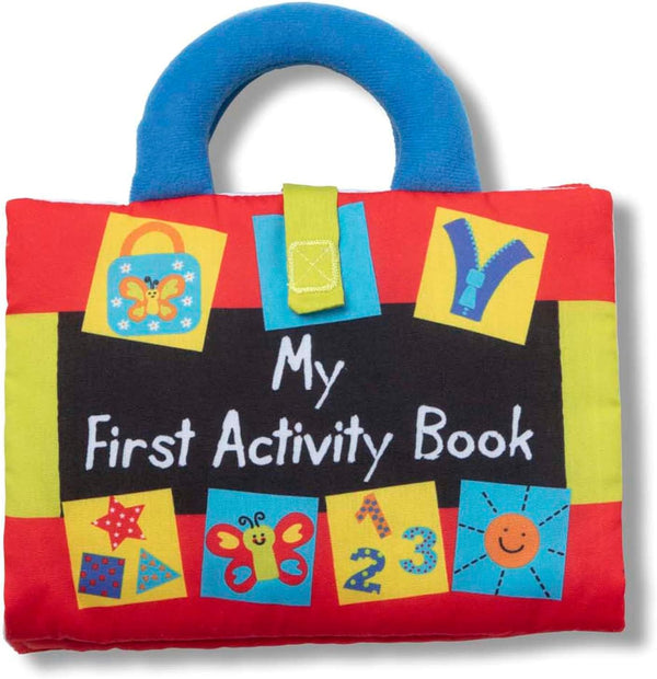 K’S Kids My First Activity Book, Soft Cloth Baby Book with Infant Toys—Puppets, Crinkles, Buttons, Buckles & Clock, Machine Washable Montessori Baby Toys for Kids 0–24 Months