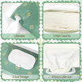 4 Pack Portable Refillable Baby Wipes Dispenser, Boho Style Rectangular EVA Wipes Case, Multicolor