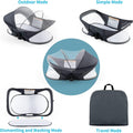 Baby Portable Travel Pod with Mosquito Net and Sunshade Canopy,Easy to Fold and Lightweight,Deep Grey