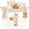 Giraffe Baby Storage Basket, Woven Cotton Rope Nursery Bin, 15X11 In