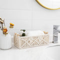2Pc Macrame Storage Basket, Boho Decor Toilet Paper Holder, Ivory
