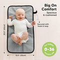 Portable Diaper Changing Pad, Easy Wipe Clean, 25X13 (Black Geo)