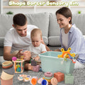Baby Toys for 6 to 12 Months,7 In-1 Montessori Sensory Toys for Toddlers 1-3,Baby Blocks, Stacking Blocks Rings, Matching Eggs, Suction Cup Spinner,Stacking Cups, for Toddler Gift