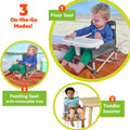 Pop 'N Sit Portable Booster, Indoor/Outdoor Use, Floor Seat with Feeding Tray, Grey, 6 Mos - 3 Yrs