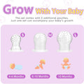 Baby Food Feeder/Fruit Feeder Pacifier Nibblertray Combo，Breastmilk Popsicle Molds for Baby Cooling Relief, BPA Free Silicone Feeder for Safe Infant Self Feeding, （Powder Ros)