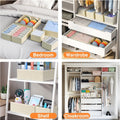 Drawer Organizer Clothes 18 Pack - Foldable Baby Organizers and Storage & Dresser Organizer for Bedroom, Closet - Nursery Organization Dresser Dividers for Underwear, Sock,Bra, Belt, Tie,Cream