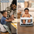 Baby Base 2-In-1 Booster Feeding and Floor Seat with Self-Storing Tray - Slate