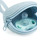 3 Pack Silicone Pacifier Holder Case, Portable Travel Pacifier Pouch for Newborns, Bpa-Free Silicone Pacifier Storage Container for Boys & Girls (Green, Blue, Cream)