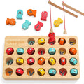 Wooden Magnetic Fishing Game, ABC Alphabet Color Sorting Puzzle