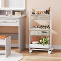 Baby Diaper Caddy Organizer Cart - 3 Tier Rolling Storage Cart with Wheels, Baby Essentials for Nursery Storage, Detachable Dividers - for Crib, Bedroom, Art & Craft Organizer