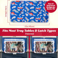 Kids Tray Table Cover with Pockets - Airplane Travel Essentials for Babies, Toddlers, Adults - Travel Tray for Kids on Plane or Train - Airplane Must Haves and Flying Essentials - Mermaids