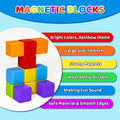 Magnetic Building Blocks, 1.65 Inch Large Magnetic Stacking Cubes for Toddlers, Sensory & Montessori Toys for Boys & Girls 1 2 3 Years Old (12 PCS)