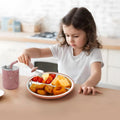 Stainless Steel Baby Feeding Set | 2 Divided Suction Plates, 2 Spill-Proof Straw Cups with Silicone Sleeves, 2 Forks & 2 Spoons | Toddler Utensils for Baby Led Weaning, Bpa-Free