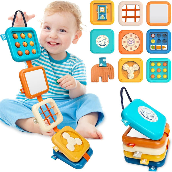 Busy Board for 1 Year Old, Montessori Toys for Baby, Toddler Travel Toys, Baby Toys 12-18 Months, Toddler Airplane Activities, Sensory Toys for Babies Boy Girl Birthday Gifts (Mult Icolor)