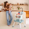 7 in 1 Baby High Chair, Convertible Highchair for Babies and Toddlers, Infant Dining Booster Seat, Building Block Table, Kids Stool Table Chair Set with Removable Tray … (Baby Blue)