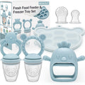 Baby Teething Toy with Fruit Food Feeder & Popsicle Freezer Molds Set