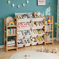 Toy Storage Organizer, 4-Tier with 6 Storage Cubbies and 12 Bins Bedrooms Living Rooms Nursery and Playrooms Kids Bin Shelf 3-In-1 Bookshelf Smooth Rounded Edges 2 Size Bins 4 Large 8 Small