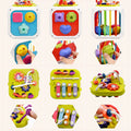Sensory Montessori Toy for Boys and Girls, 7-In-1 Multi-Function Activity Toy with Shape Sorter and Stacking Blocks, Fine Motor Skills Toy, Easter Birthday
